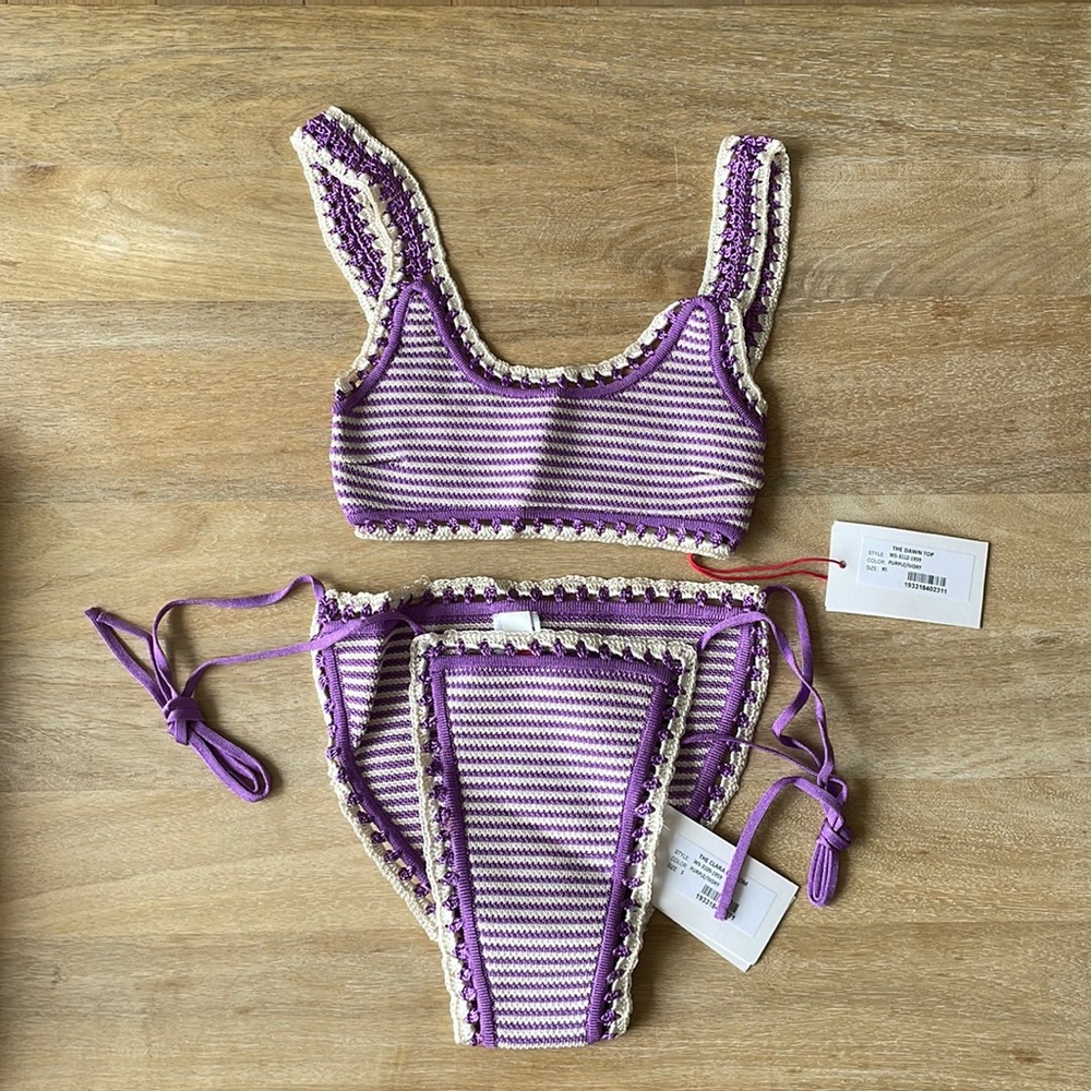 Solid & Striped Bikini Set